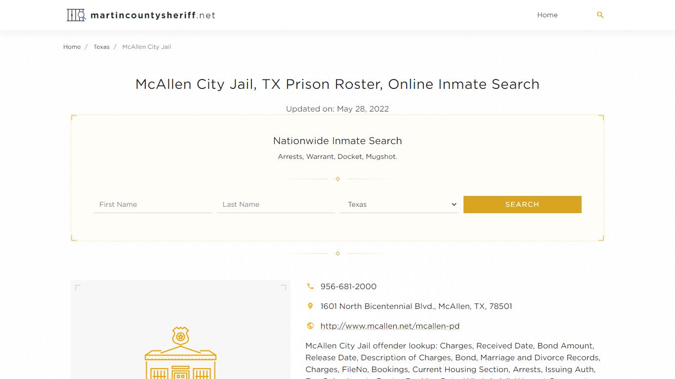 McAllen City Jail, TX Prison Roster, Online Inmate Search ...